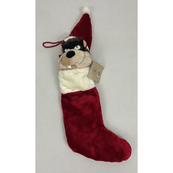 Vintage 90s Warner Brothers TAZ Plush 3D Christmas Stocking 26" NWT - Picture 1 of 7